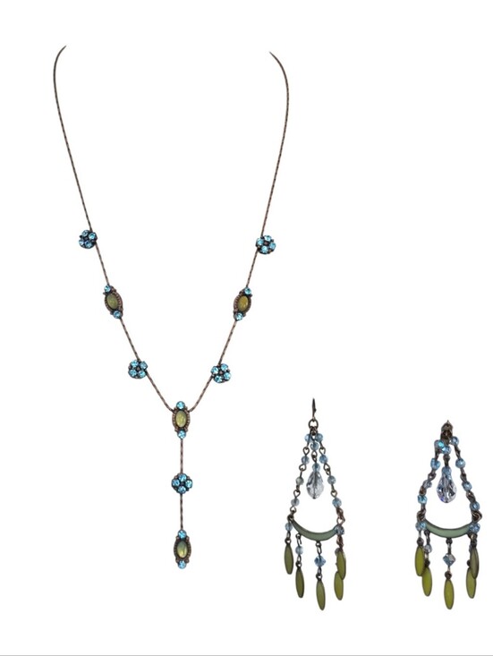 Park Lane Jewelry - Park Lane Jewelry Swarovski Blue Crystal Necklace Earring Bundle